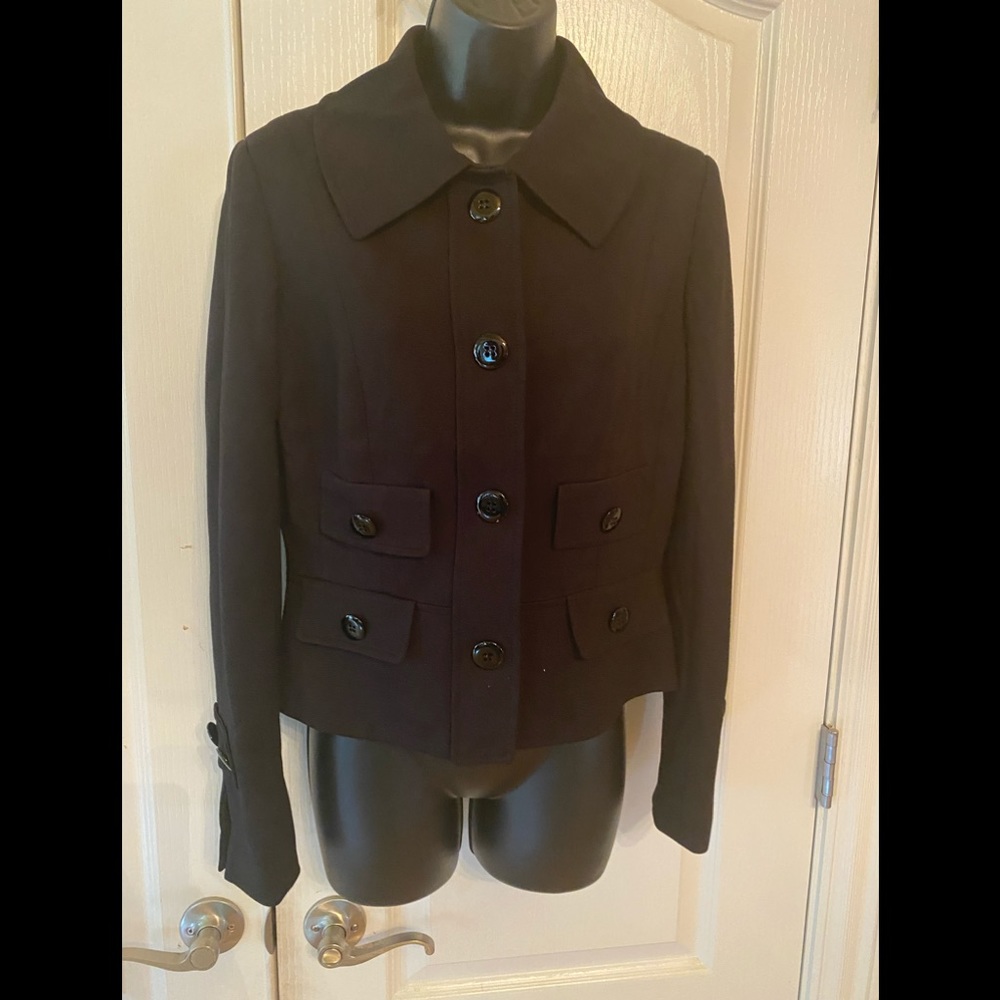 Etcetera Black Snap Button Jacket Size 4 - image 1